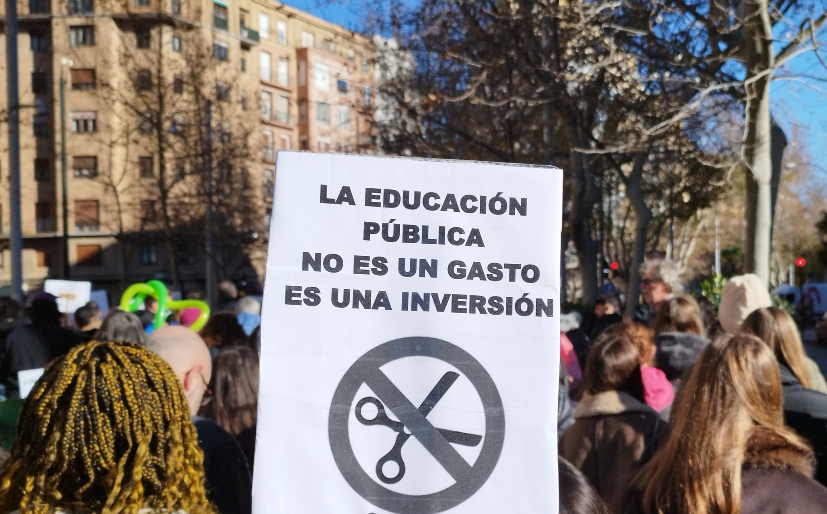 Huelga por la educación pública en Aragón./ G.P.