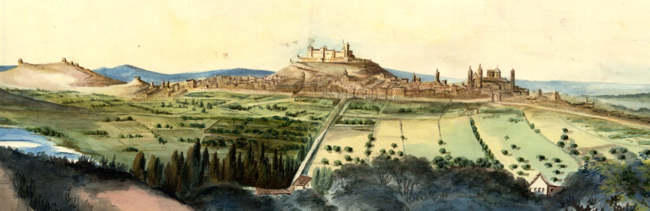 Vista de Alcañiz desde el este en 1846, M. Vilademunt