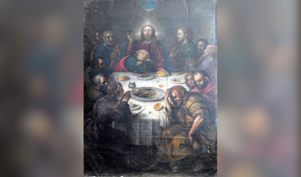 Lienzo de la Última Cena de la Ex-colegiata de Alcañiz./ J.P.