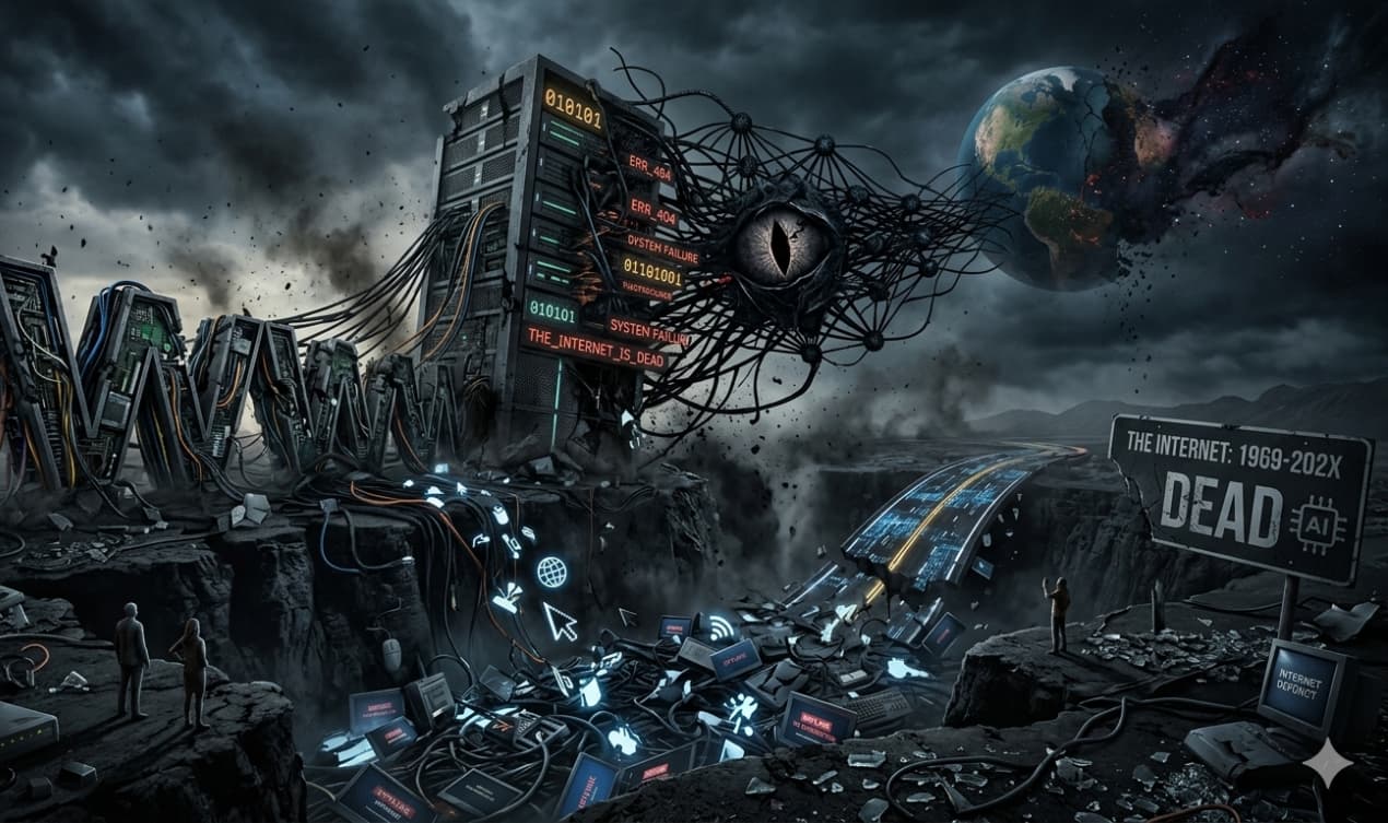 Imagen distópica de la muerte de internet./ GOOGLE GEMINI