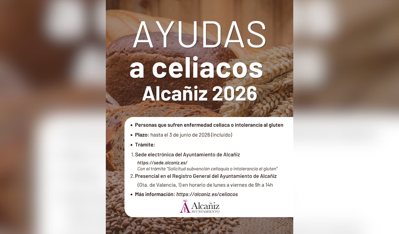 Cartel ayuda a celiacacos./ Ayto. Alcañiz