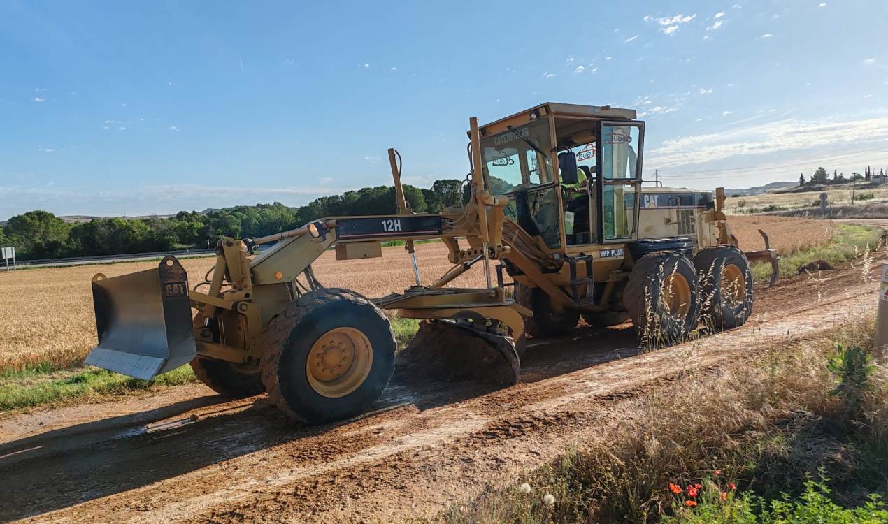 Maquinaria en trabajos de arreglo de caminos./ Ayuntamiento de Alcañiz