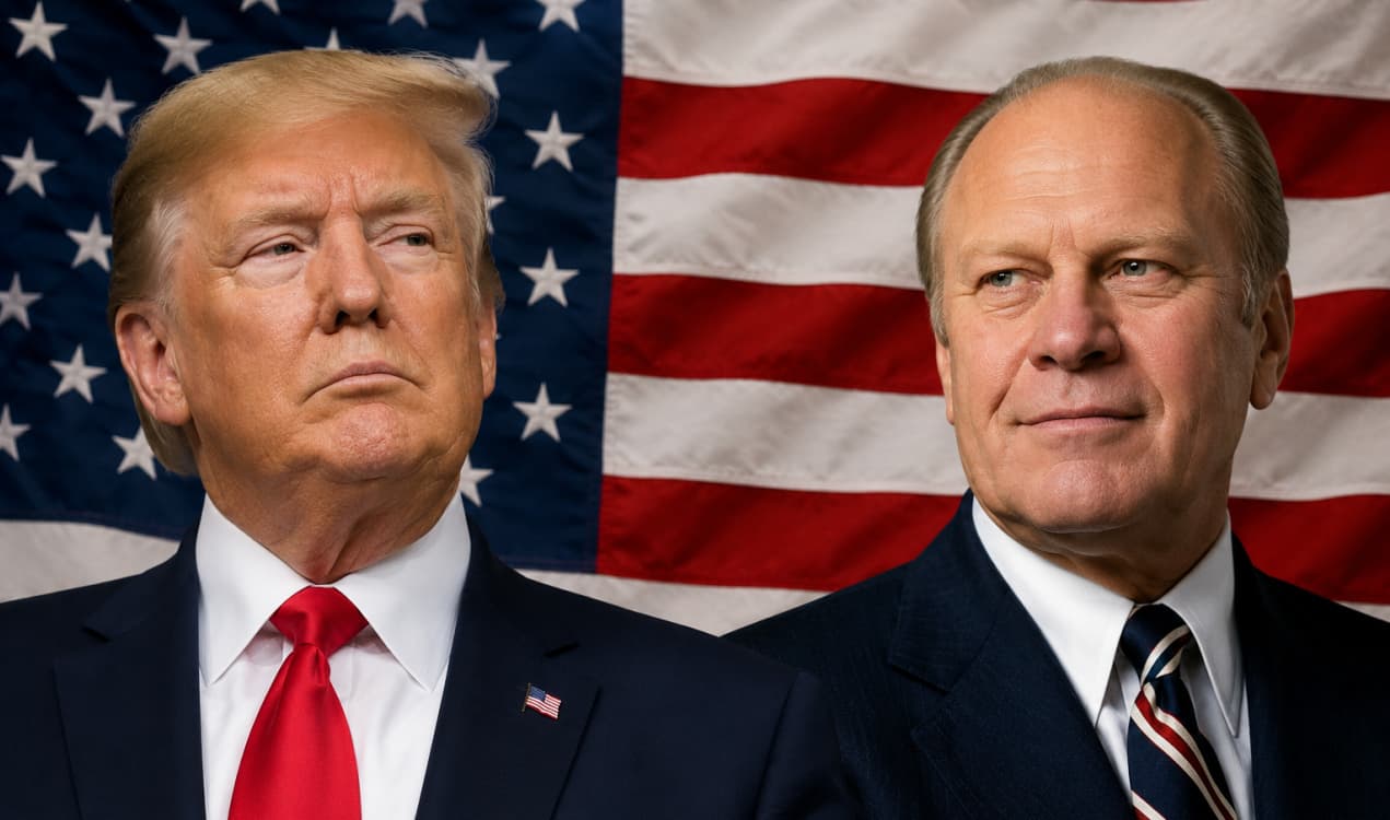 Los presidentes Trump y Ford./ ChatGPT (OpenAI).