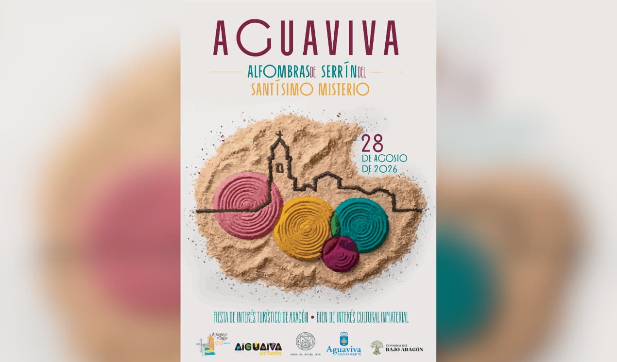 Cartel anunciador de la fiesta de las Alfombras del Santísimo Misterio de Aguaviva 2026./ AYTO. AGUAVIVA