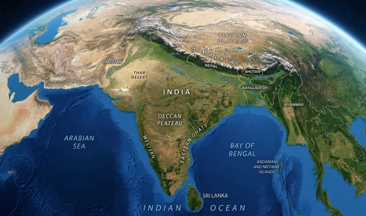 Mapa de la India.