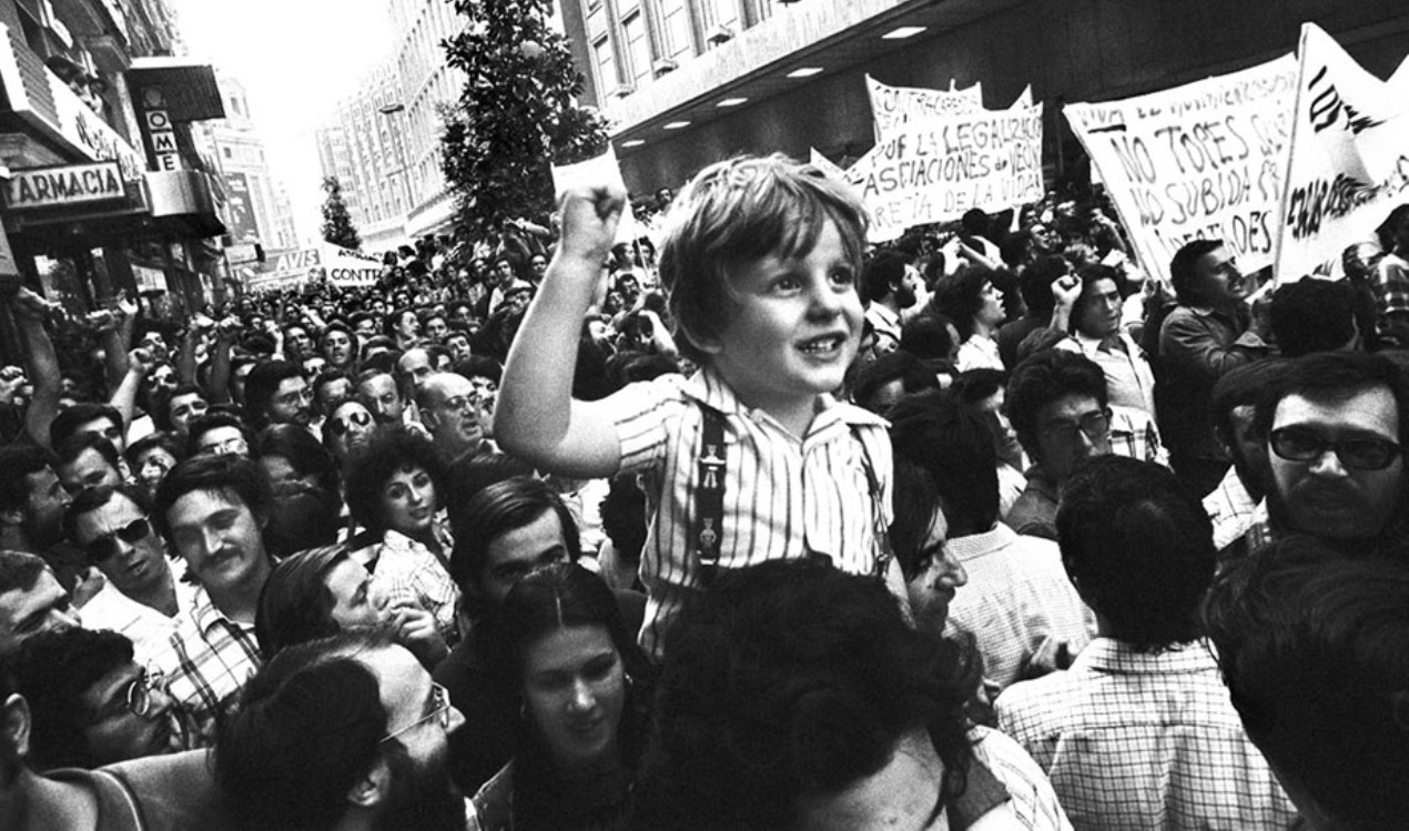Manifestaciones democráticas a finales de los años 70. Fuente: Corriente Roja